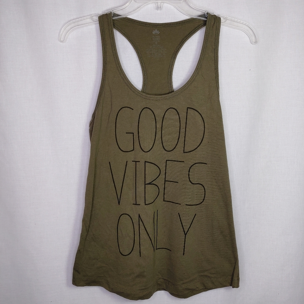 Peaceful Warrior Good Vibes Only Racerback Tank M - Picture 2 of 4